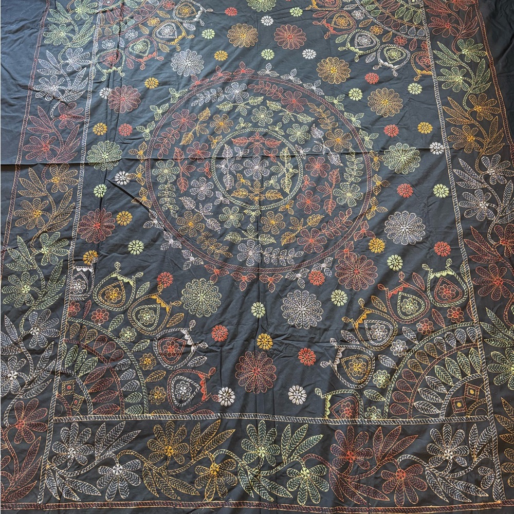 Hand Embroidered Nakshi Kantha Bed & Pillow Coverings